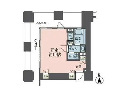 ルネ新宿御苑タワー(ワンルーム/19階)の間取り写真