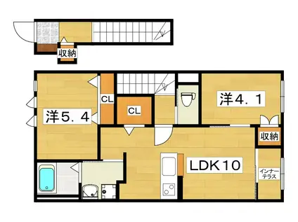 アーベルジェ音羽(2LDK/2階)の間取り写真