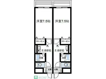 パークアヴェニューK(1K/1階)の間取り写真