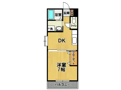 プレジール春日(1DK/4階)の間取り写真