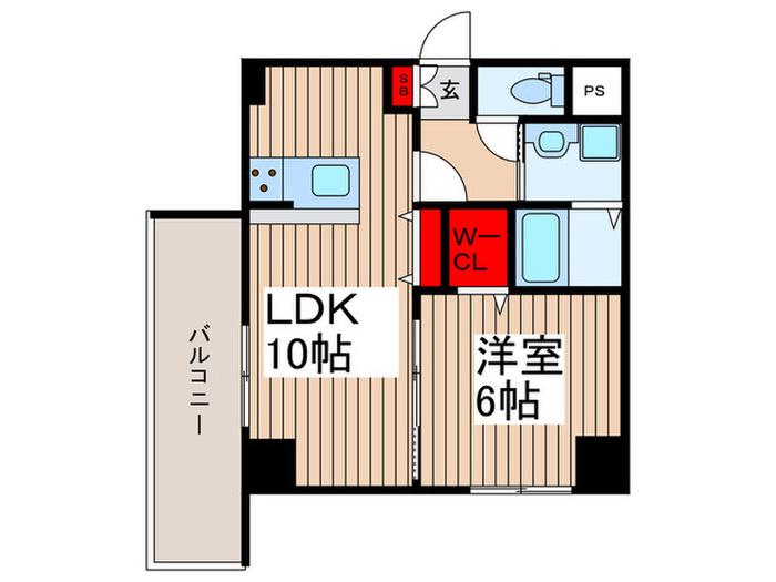 RESPIRE与野(1LDK/8階)の間取り写真