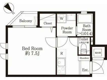 プリンセスライン新井薬師(1K/3階)の間取り写真