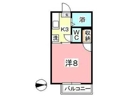 メゾンフレール(1K/2階)の間取り写真