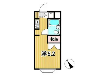 モンパレス日立第二B(1K/2階)の間取り写真