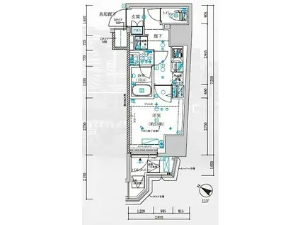 メインステージ横濱弥生町(1K/4階)の間取り写真