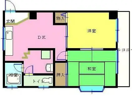 スカイコートオンダ(2DK/2階)の間取り写真