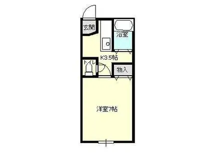 カレッジハウスみかみ(1K/2階)の間取り写真