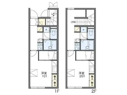 レオパレスAMOR AI II(1K/2階)の間取り写真