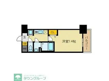 プレサンス久屋大通公園エアリー(1K/2階)の間取り写真