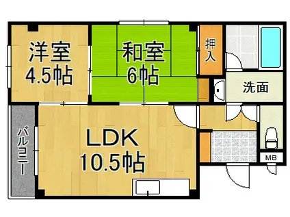 ウエダマンション(2LDK/3階)の間取り写真