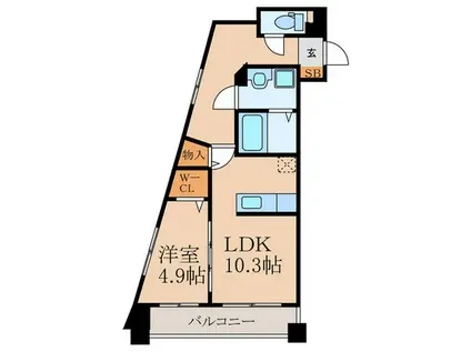 PRECIOUS春日(1LDK/6階)の間取り写真