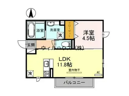 プチアングル(1LDK/2階)の間取り写真