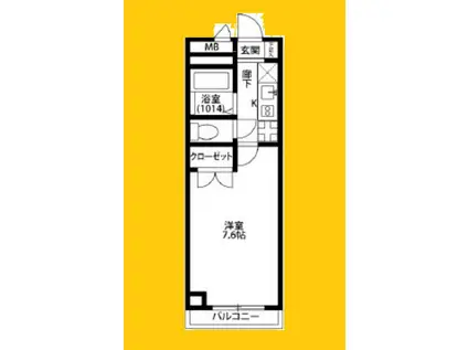 EMPEREURFER横浜子安台(1K/2階)の間取り写真