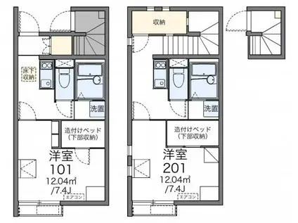 レオネクスト友愛(1K/1階)の間取り写真