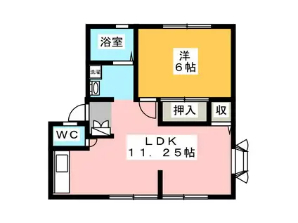 カモミール(1LDK/1階)の間取り写真