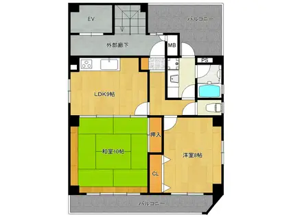 ソレイユトシマ(2LDK/3階)の間取り写真