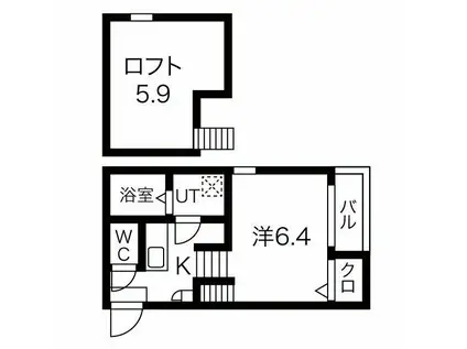 アインスグリュック(1K/2階)の間取り写真