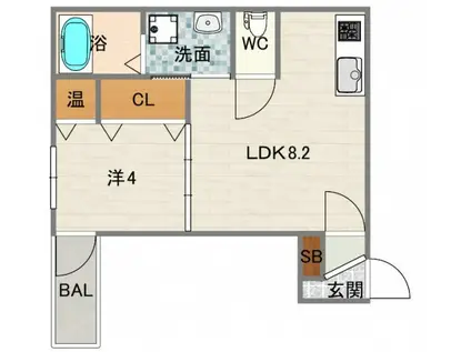 エフアセシアクロト(1LDK/3階)の間取り写真