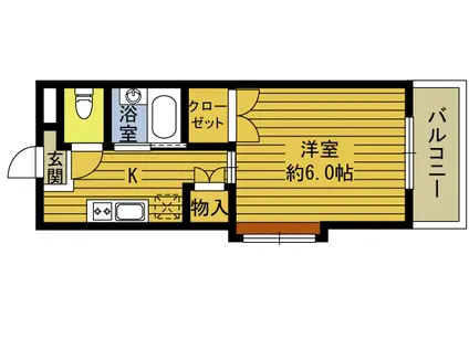 メゾン亀川(1K/5階)の間取り写真