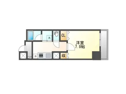 LUCENT石(1K/12階)の間取り写真