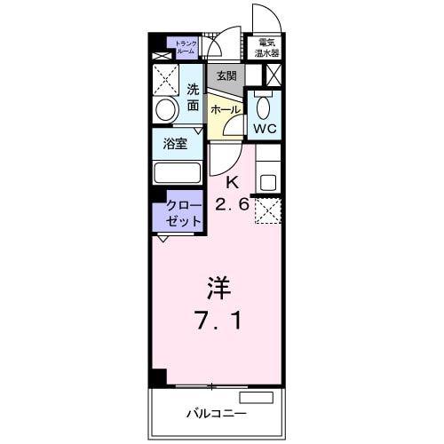 マーベラスSAGAWA(ワンルーム/1階)の間取り写真