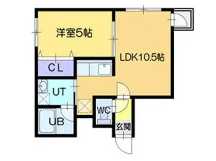 グランルーブルTM栄町(1LDK/4階)の間取り写真