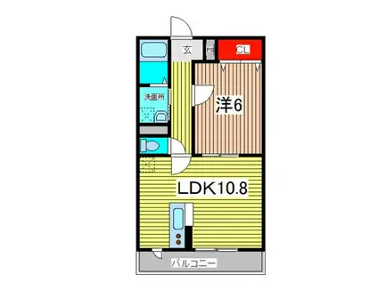 サンフレックス(1LDK/2階)の間取り写真