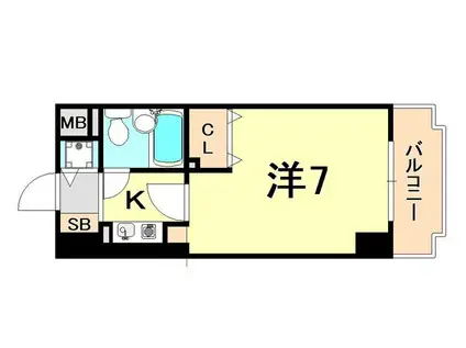 ライオンズマンション三宮東第2(1K/10階)の間取り写真