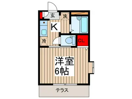 コーエーハイツ(1K/1階)の間取り写真