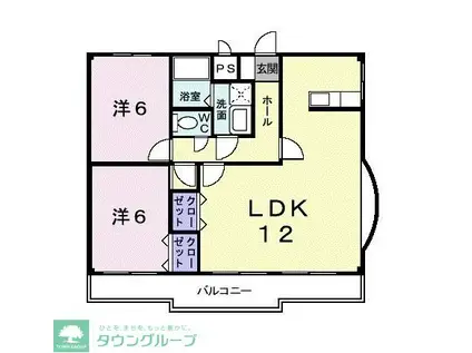 プラザインフィニティ(2LDK/3階)の間取り写真
