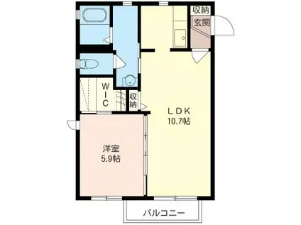 サンモールコート津久井浜 A(1LDK/1階)の間取り写真