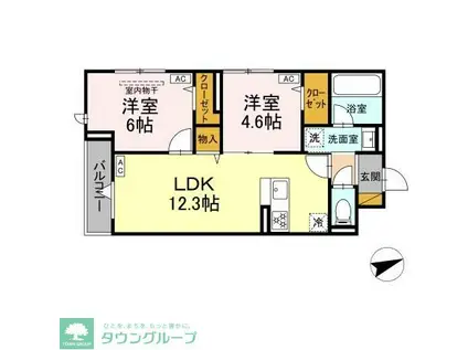 高石神プロジェクト(2LDK/3階)の間取り写真