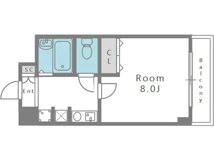 パークヴュー北梅田(1K/9階)の間取り写真
