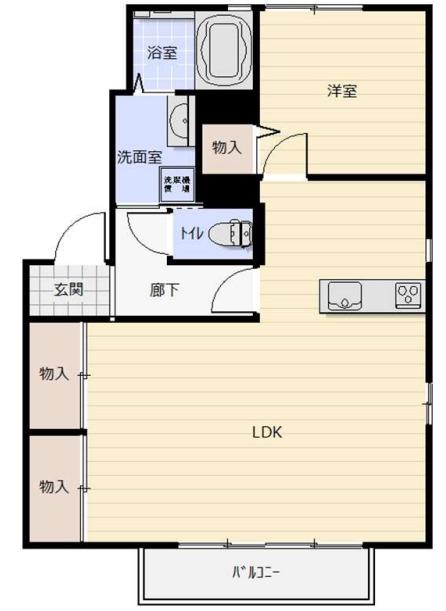 アークグリーン(1LDK/2階)の間取り写真