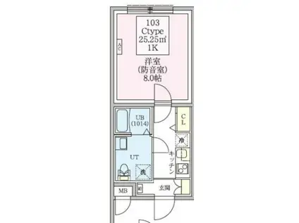 スカイラシクラス武蔵関(1K/1階)の間取り写真