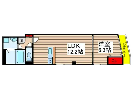 DEBONAIR船橋(1LDK/3階)の間取り写真