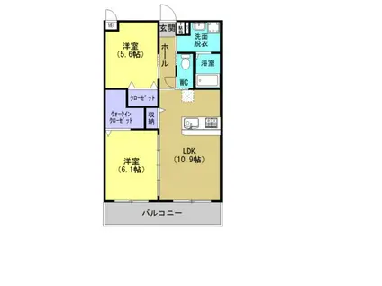 プリュネ願成寺(2LDK/4階)の間取り写真