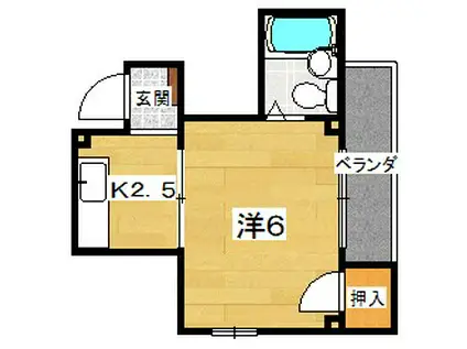 サンモリッツII(1K/1階)の間取り写真