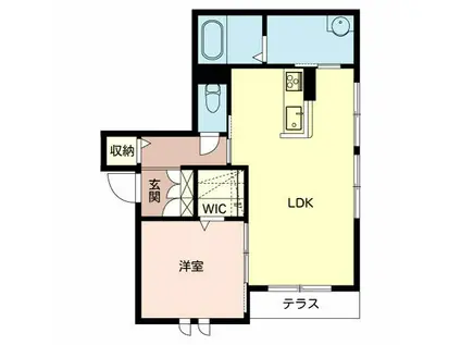 リメインらかん W棟・S棟・E棟(1LDK/1階)の間取り写真