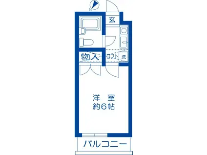 リエス松戸二ツ木ウエスト(1K/2階)の間取り写真