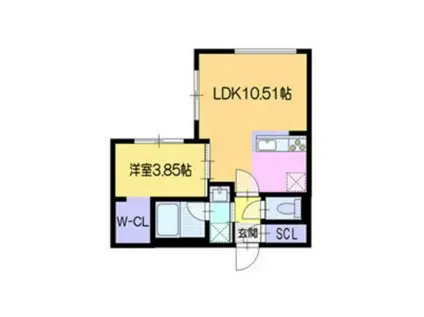 ラ・シュエットアベイズ(1LDK/4階)の間取り写真