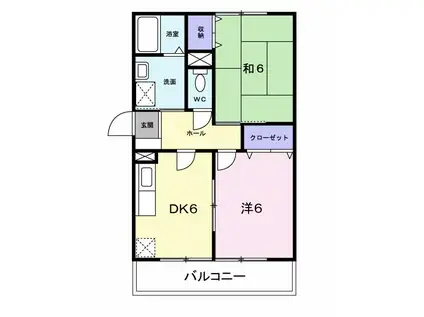 メゾン・アン・ソレイユ(2DK/3階)の間取り写真