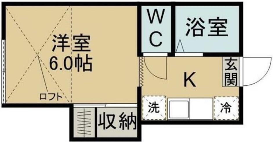 モアクレスト木ノ下(1K/1階)の間取り写真