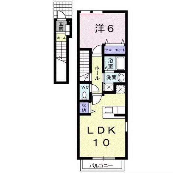 アンデスI(1LDK/2階)の間取り写真