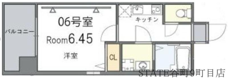 ウエンズ東心斎橋(1K/10階)の間取り写真