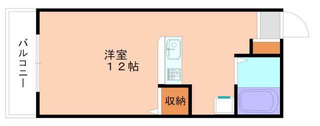 セントラルコーポ宗像(ワンルーム/2階)の間取り写真