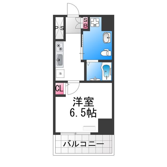 エルプレイス堺(1K/4階)の間取り写真