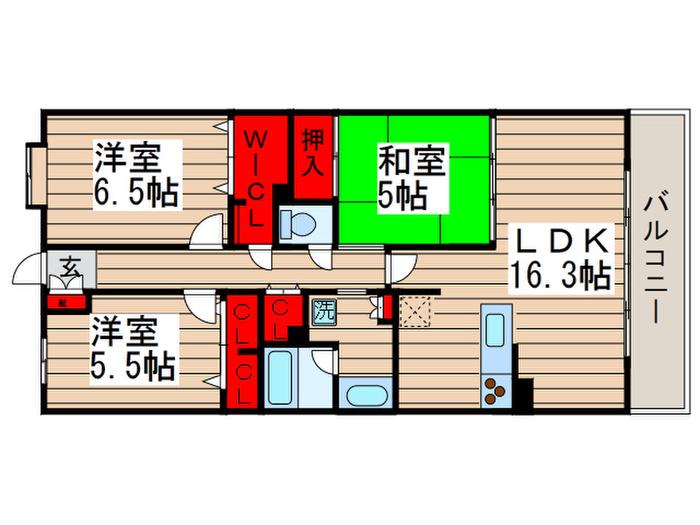 レジディア東松戸(3LDK/1階)の間取り写真