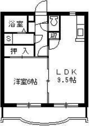 クール永吉(1LDK/2階)の間取り写真