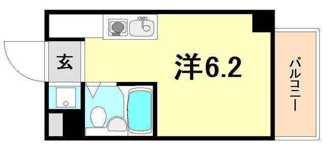 ハーバーヒル大倉山(1K/5階)の間取り写真